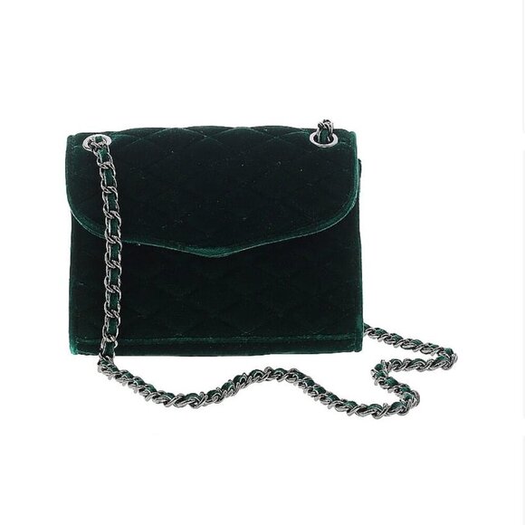 Rebecca Minkoff Handbags - Rebecca Minkoff Small Green Velvet Shoulder Bag/Crossbody Convertible